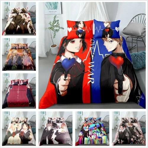 Shinomiya Kaguya Home Textile Pillow Case 3D Bed Linen Duvet Covers Comforter Bedding Sets Bed Set Home Decor Bedding