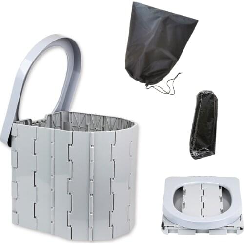 Travel Potty Car Toilet For Camping Hiking Long Trip Folding With 12 Garbage Bags Portable Outdoor All In One Vehicular Urinal