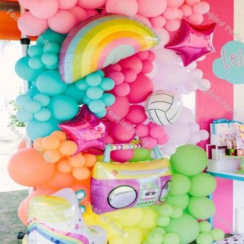 181 Macaron Purple Matte Orange Yellow Balloon Garland Arch Kit Green Pink Baby Shower Gender Reveal Birthday Party Decorations