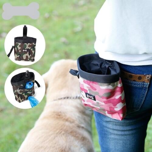 Camouflage pet training bag outdoor dog snack bag multifunctional dog walking pocket pet garbage bag pet supplies dog bag