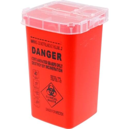 1L Capacity Sharps Container Tattoo Artist Waste Box Needles Bin Biohazard Tattoo Piercing Needles Disposal Collect Box