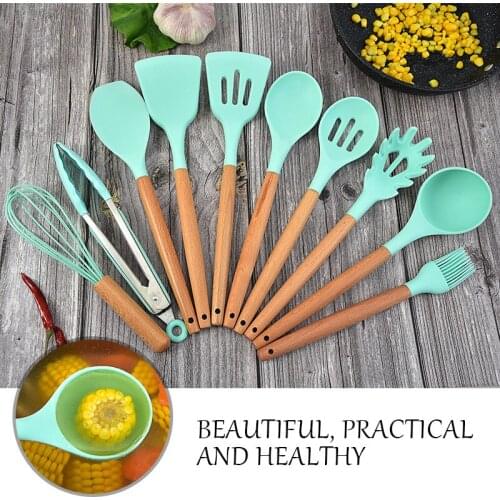 12PCS Silicone Kitchenware Cooking Utensils Set Heat Resistant Kitchen Non-Stick Cooking Utensils Baking Tools With Storage Box