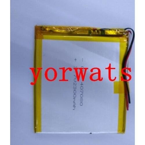 New Hot A Rechargeable Li-ion Cell 3.7V polymer lithium battery 407080 047080 2300mah three line direct sale