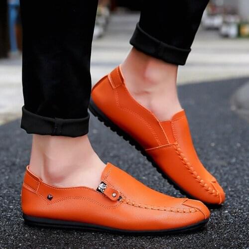 2020 New PU Mens Peas Shoes Set Feet Breathable Mens Shoes Casual Comfortable Lok Fu Shoes Driving Leather Casual Shoes