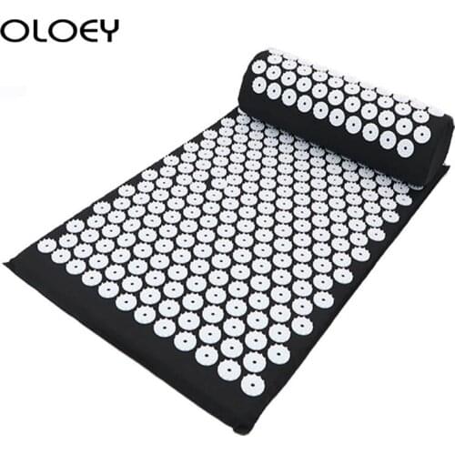 New Massage Mat Set With Pillow Acupressure Relieve Stress Back and Neck Pain Relief Relax Body Relaxation Yoga Mat With Pillow