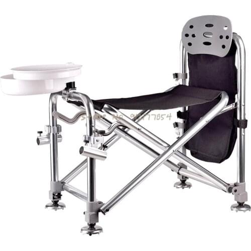 Fishing Chair All Terrain Folding Fishing Chair Lightweight Multifunctional Aluminum Fishing Stool Fishing Gear Set Outdoor