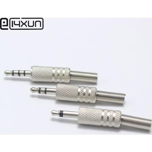 5pcs 3.5mm Headset Plug 3.5 mm Nickel Plated 2 / 3 / 4 Pole Audio Plugs Jack Charging DIY Repair Charging Adapter Connector