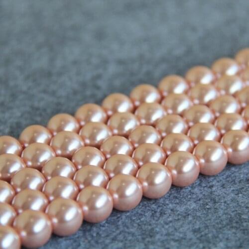12mm Hot sale beautiful Pink Shell glass loose beads Women jewelry 15inch 2pc/lot Suitable for making necklaces and bracelets