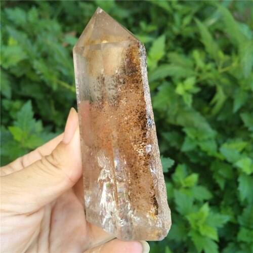 148G Natural Single Terminated Crystal Point Phantom Quartz Wand Ghost Quartz Point Spiritual Reiki Healing