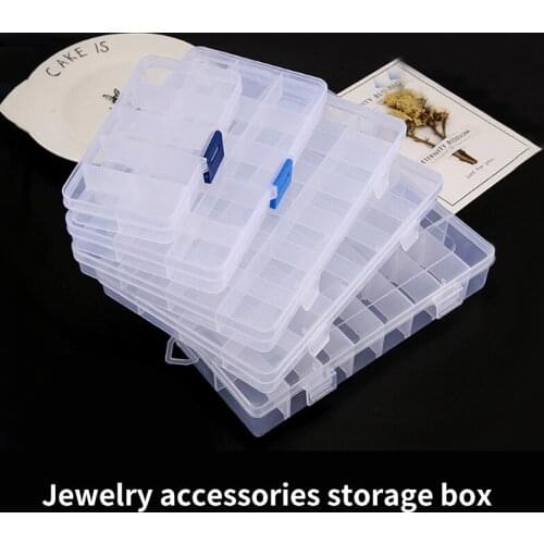 15 cases of transparent plastic storage box insert can be assembled DIY manual accessories accessories materials