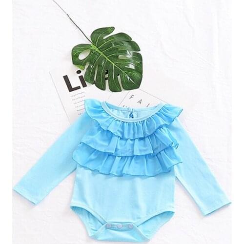 2018 hot cute infant baby Lace Collar Rompers Cotton Long Sleeves Jumpersuit New Born Baby Fall overalls