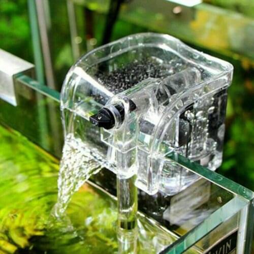 Aquarium Fish Tank Mini Waterfall Hang On External Oxygen Pump Water Filter