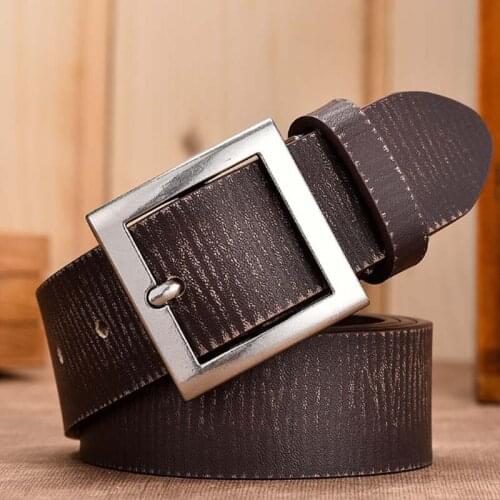 Aoluola High Quality Belts Genuine Leather Cowhide Pin Buckle Male Belts Belt for Male
