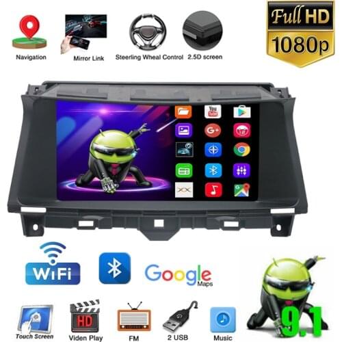Android 9.1 Car Radio Stereo GPS Navigation Car Multimedia MP5 Player 9'' Touch Screen for 2008-2012 Honda Accord 2 Din