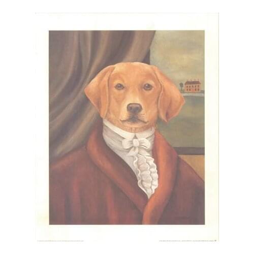 Free shipping Mr. Dog cartoon canvas prints oil painting on canvas abstract animal painting Kids' room wall decoration picture