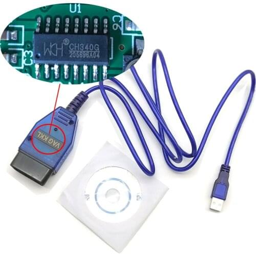 CH340 Chip USB Cable KKL VAG-COM 409.1 OBD2 OBDII Diagnostic Scanner