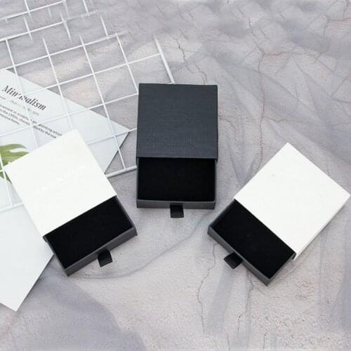 Black Box For Jewelry 10x10x3.5cm Pendants Earring Drawer Engagement Necklace Paper Box Jewellery Organizer box 20pcs/lot