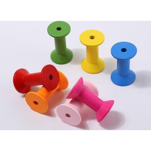 Wooden Bobbins Spools Reels Organizer Sewing Ribbon Textile Yarn Craft for Sewing Ribbons Twine Wood Crafts