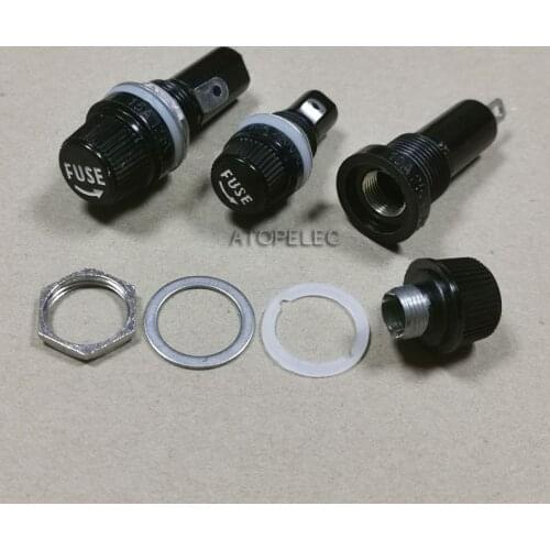 10pcs 6x30mm Panel Mount Fuse Holder Chassis 6mm*30mm Tinned Copper Brass 10A/250V 15A/125V High Quality