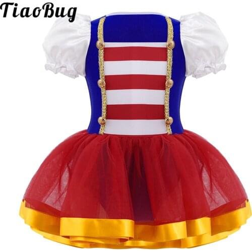 Circus Ringmaster Tutu Dress Kids Girls Toddlers Dancing Cosplay Ballet Leotard Costumes Carnival Performance Fancy Dress Outfit
