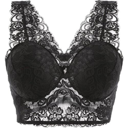 Women Seamless Padded Bras Full Lace Bralette Female Plus Size Bra Signature Floral Ultra Thin Wire Free Underwear One-Piece