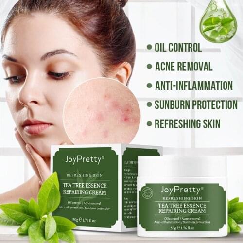 Tea Tree Essence Repairing Cream Acne Exfoliating Moisturizing Anti-inflammation Gently Repair Oil Control Sunburn Protection