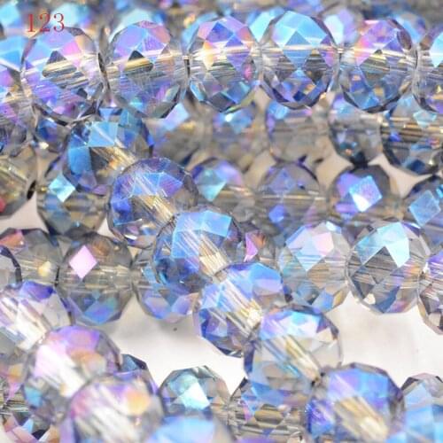FLTMRH Fashion Colors Rondelle Faceted Crystal Glass Loose Spacer Beads 8mm