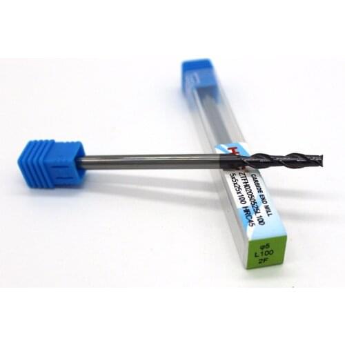 Router bit 5*5*100 with 2 flutes HRC 45 square flatted mill cutter tungsten carbide end mills CNC machine milling tools