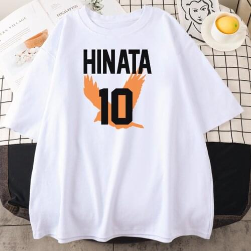 Haikyuu Hinata Shoyo Number 10 Print Womens t Shirts Summer Clothing Harajuku Oversize Tshirt Fashion Style Women Tees Shirts