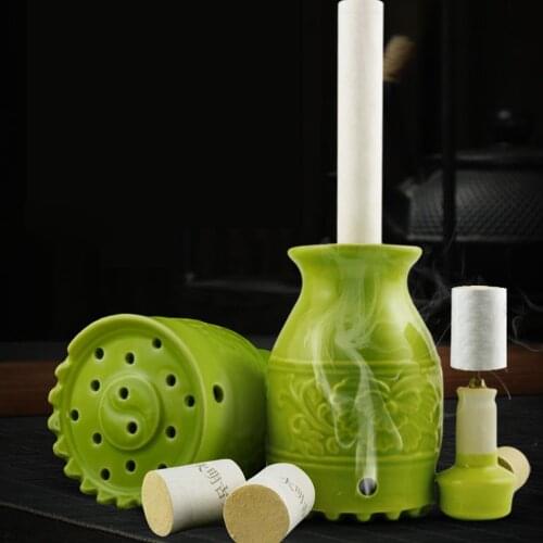 Moxibustion Pot Moxa Cupping Ceramic Moxibustion Pot Chinese Traditional Physiotherapy Cupping Moxa Burner Moxibustion Massage