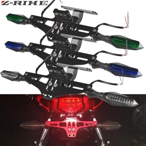ZRIHE Motorcycle License Plate Holder Bracket Front Rear Turn Lights For YAMAHA MT07 FZ07 MT 07 2014 2015 2016 2017 2018