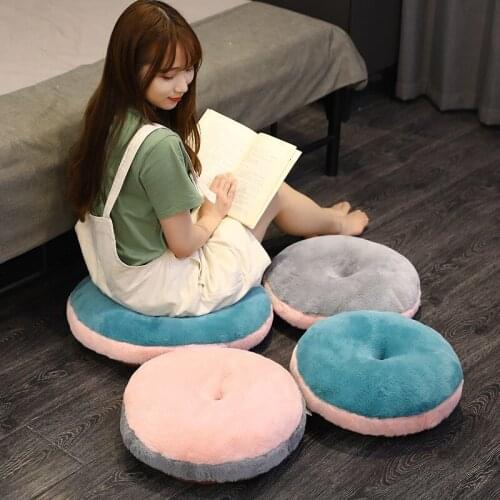 Macaron Round Long Plush Pillow Floor Cushion for Living Room Sofa Tatami Seat Cushion Home Decor Soft Stuffed Plushie Pillows