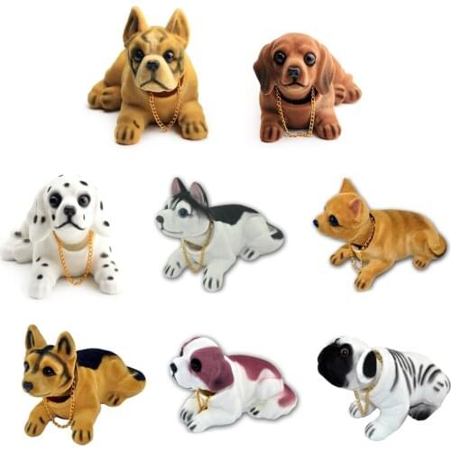Cute Creative Car Doll Shaking Head Dog Ornaments Car Interior Decorations Auto Interior Dashboard Bobble Auto Accessories