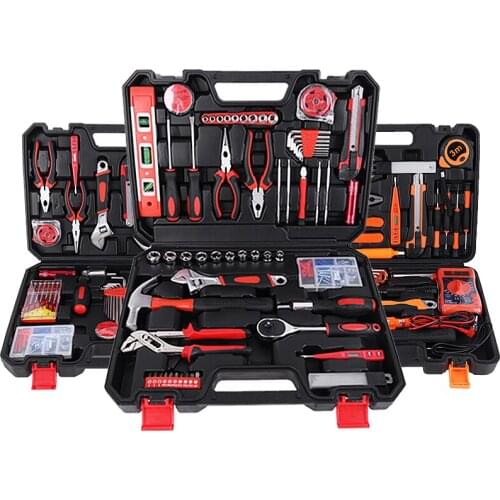 Household Hand Tool Set Car Repair Tool Ratchet Wrench Socket Pliers Knife Screwdriver Electrician Tool Kit Combination Toolbox
