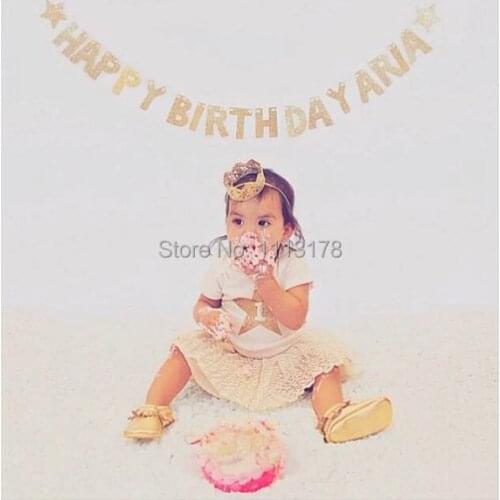 Cheap Custom Happy Birthday Banner -- Birthday Party Decoration / Photo Prop garland