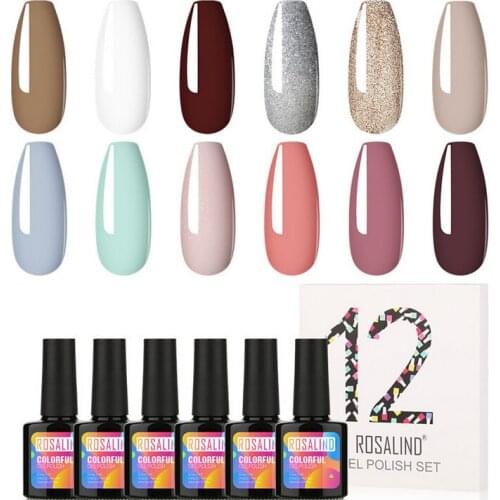 New 12Pcs 10ML Gel Nail Polish Set Fresh Color Soak off UV Nail Art Manicure Primer Nails Gel Polish Varnish Kit