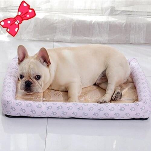 New Summer Dog Mattress Breathable Cool Ice Pad Waterproof Washable Dog House Sleeping Pad Dog Sofa Mat Cooling Basket Pet Bed