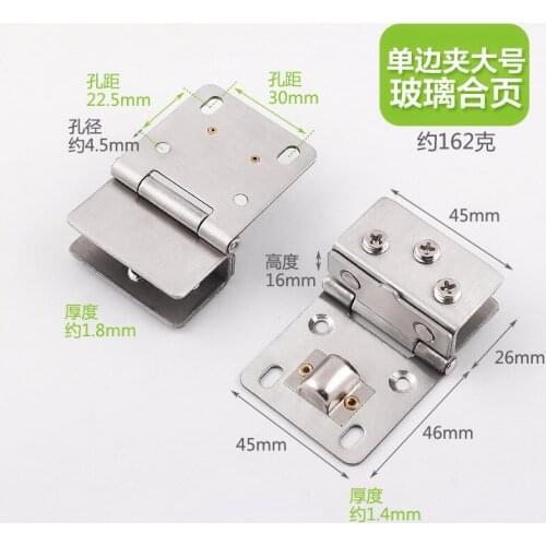 90 Degree Glass Cabinet Door Hinges Bathroom Furniture Hardware Cupboard Glass Clamp Stainless Steel Hinges Easy to Install