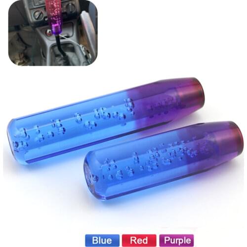 Car Manual Shift Knob Gear Shifter Head Shift Knob Stick Crystal Transparent Bubble Purple Blue Throw Gear Shifter 15cm/20cm