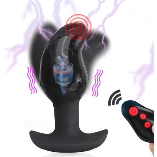 Sex Toys Electric Shock Anal Vibrator Male Prostate Massager Wireless Remote Dildo Vibrator Vibrating Anal Plug For Women Men