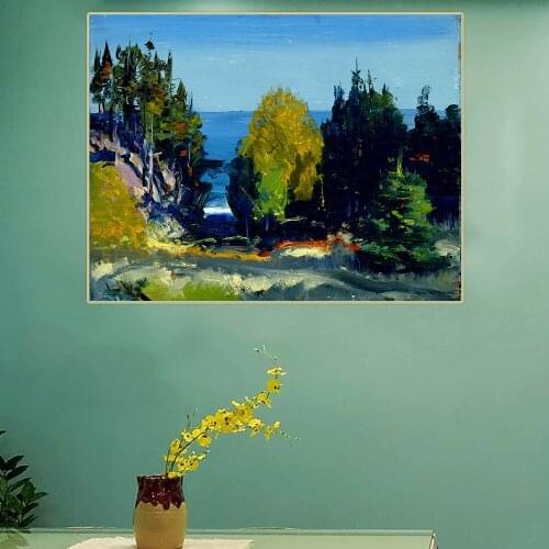 Citon George Bellows《The Grove Monhegan》Canvas Oil Painting Ash Can School Art Poster Picture Wall Decor Modern Home Decoration