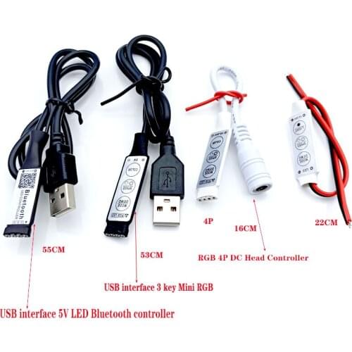 Smart RGB Bluetooth Timer Suitable LED Controller USB for 5V 3528 5050 RGB Light Strip Multicolor Changing TV Backlight