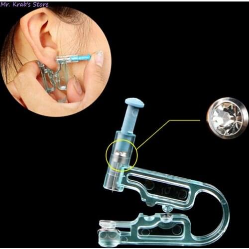2PC Disposable Ear Cartilage Piercings Units Sterile Ear Piercings Gun Ear Tragus Helix Piercing Earring Gun to Pierce Ears Stud