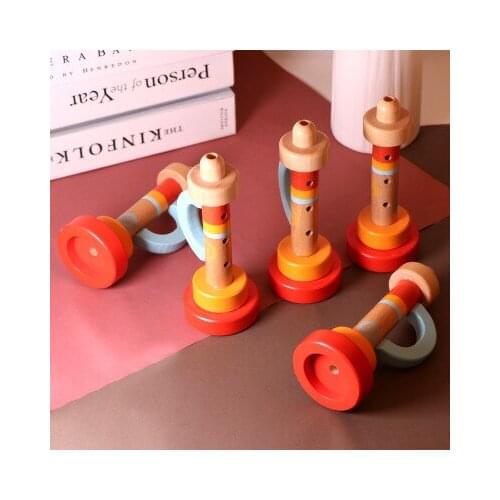 Fun Wooden Childrens Trumpet Orff Musical Instrument Toy Gift Early Educational Toys Wisdom Puzzle Game Infant Brain Training