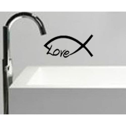 Personality Is The Love Fish Vinyl Wall Paper Paste Glass Decals A40031