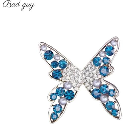 Vintage Zircon Brooch Pin for Womens Butterfly Shape Gem Brooch Jewelry Clothes Scarf Buckle Garment Accessories Fine Jewelry