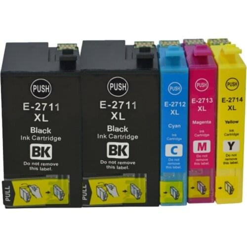 YLC 5pk 27XL T2711-T2714 compatible Ink cartridge For Epson WorkForce Pro WF-3620DWF WF-3640DTWF WF-7110DTW WF-7610DWF printer
