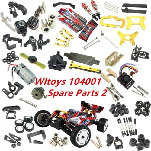 WLtoys 104001 RC Car spare parts Tires Differential Bearing Nut pin charger Pull rod gear fan accessories collection 2