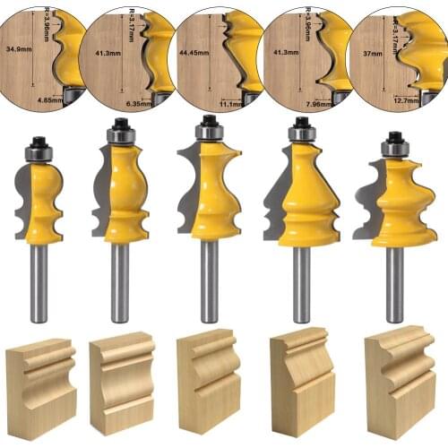 1PCS Casing & Base Molding Router Bit Set 8MM Shank Line knife Woodworking cutter Tenon Cutter for Woodworking Tools
