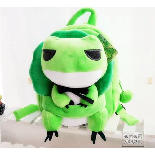 1PC 25cm cartoon funny Travelling frog lotus leaf plush doll backpacks students small shoulder bag Satchel girl toy gift of baby